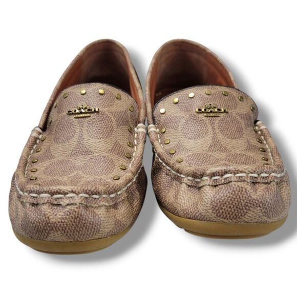 Coach Shoes Size 7.5B Coach McKenna Driver Loafers Coach Signature Monogram Logo - Picture 10 of 12